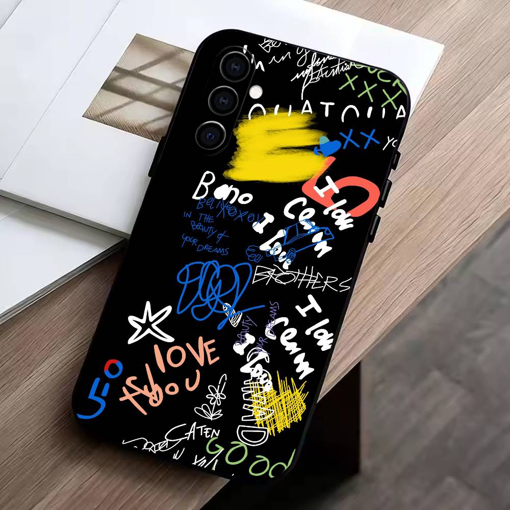 D-Graffiti Characters    Phone Case Black Silicone Soft For Samsung Galaxy A73,A72,A71,A70,A53,A52,A51
