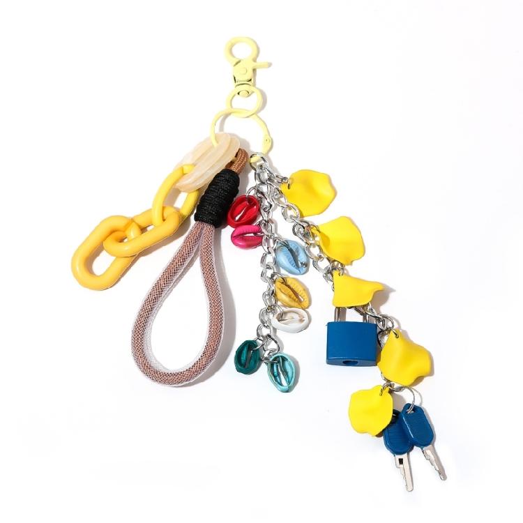 

Creative Lock Key Pendant Keychain Colorful Keyring Handbag Hanging Decoration Fashion Jewelry Accessory for Purse