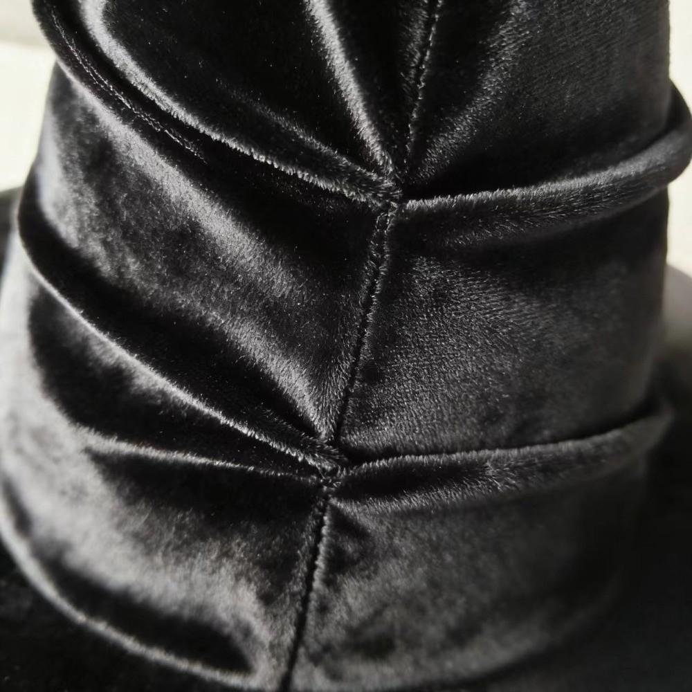 Chapeau de Sorcière Lolita à Large Bord Casquette de Magicienne Gothique pour Femmes Casquette de Mascarade Froncée Accessoires Cosplay