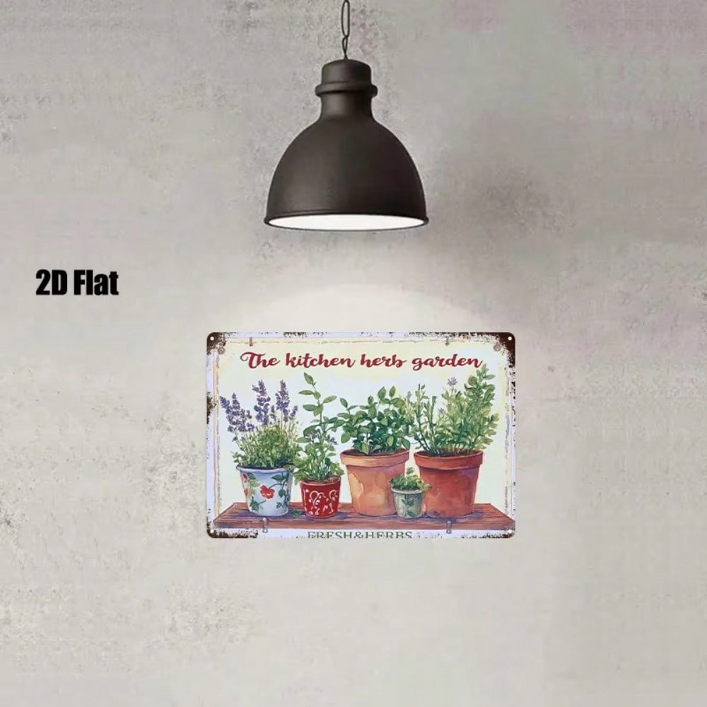 Vintage Metal Herb Sign Kitchen Decor Farmhouse Cafe Garage Wall Art 20x30 Cm
