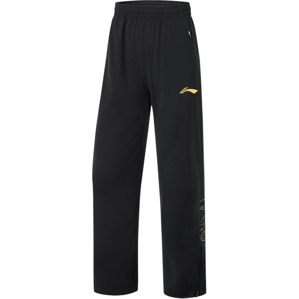 Li Ning Table Tennis Series Mid-Rise Solid Color Logo Knitted Sports Pants Women Bottoms Black AYKU772-1