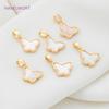 Wholesale 18k Gold Plated Brass Heart/Butterfly Pendants Charms,Natural Shell Charms For Jewelry Making,DIY Necklace Accessories