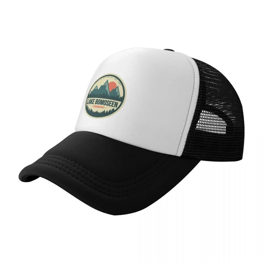 Retro Lake Bomoseen Vermont Baseball Cap Golf Hat Man black Big Size  Ball  Female Mens