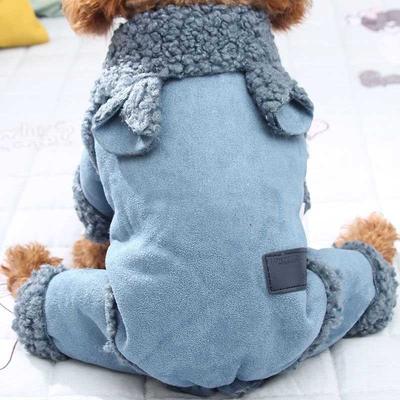 Dog Clothes Warm Coat Deerskin Velvet Fleece Thickened Padded Coat Teddy Bichon Schnauzer Pet Four-legged Clothes Waistcoat