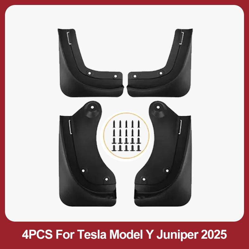 Front and Rear Dedicated TPE Mudguard For Tesla Model Y Juniper 2025 2026 Mud Flaps Mudflap Guards Front Wheel Fender MudGuard