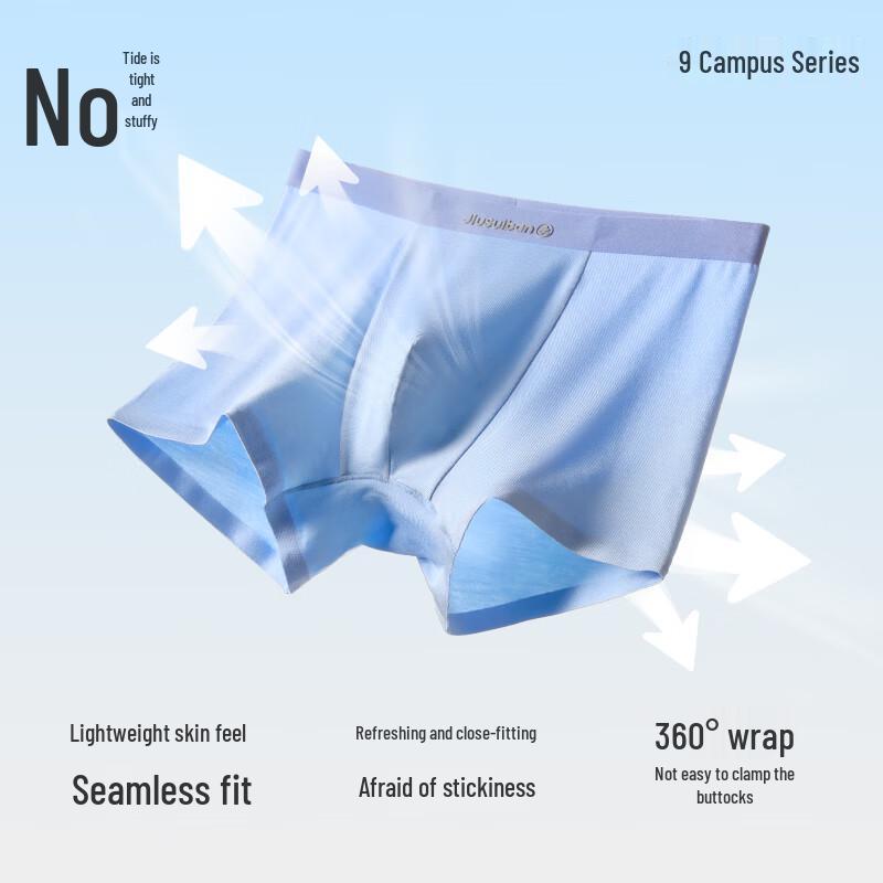 Jiusuiban Boys' 7A Antibacterial Modal Silk Boxer Briefs