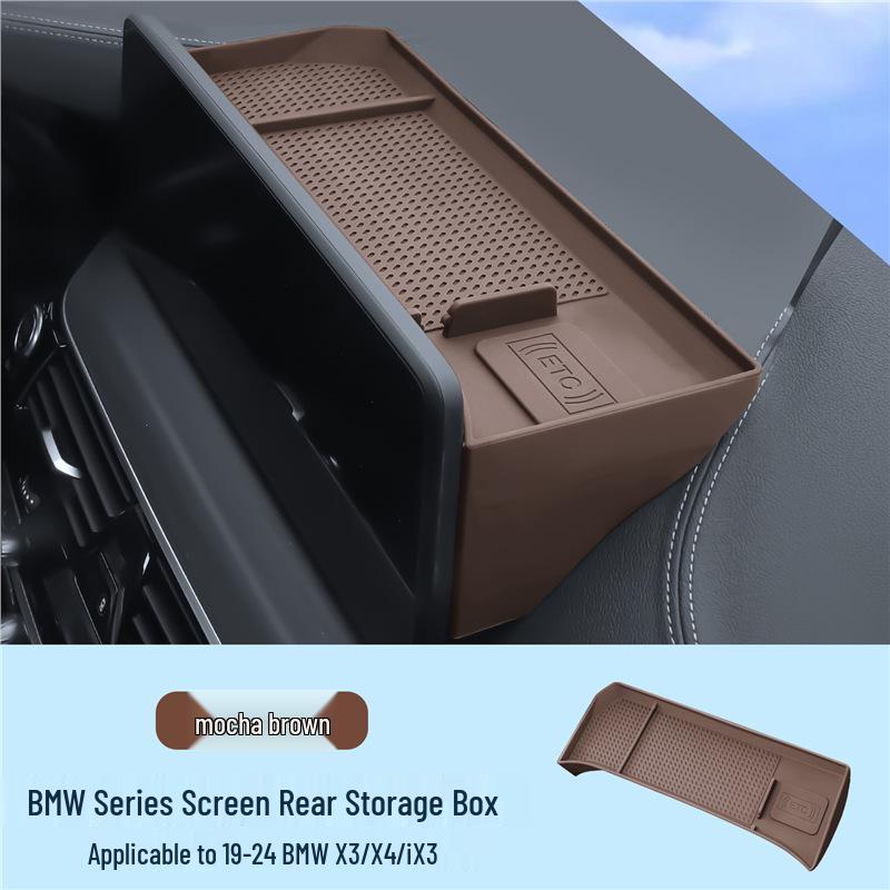 Compatible with BMW X5 LX3 iX1 Center Console Silicone Storage Box for New 3 & 5 Series - Rear Screen Decoration.