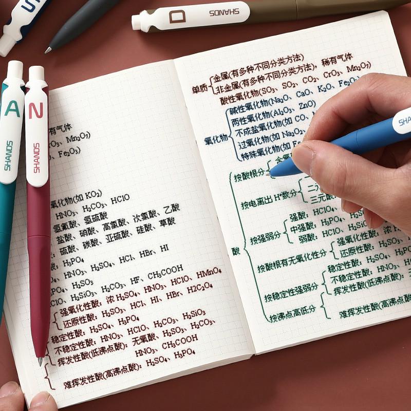 6 Stück/Box Retro Farbe Gelstift Stift Chinesischer Stil Farbe Schnelltrocknend Handstift Retro Stift