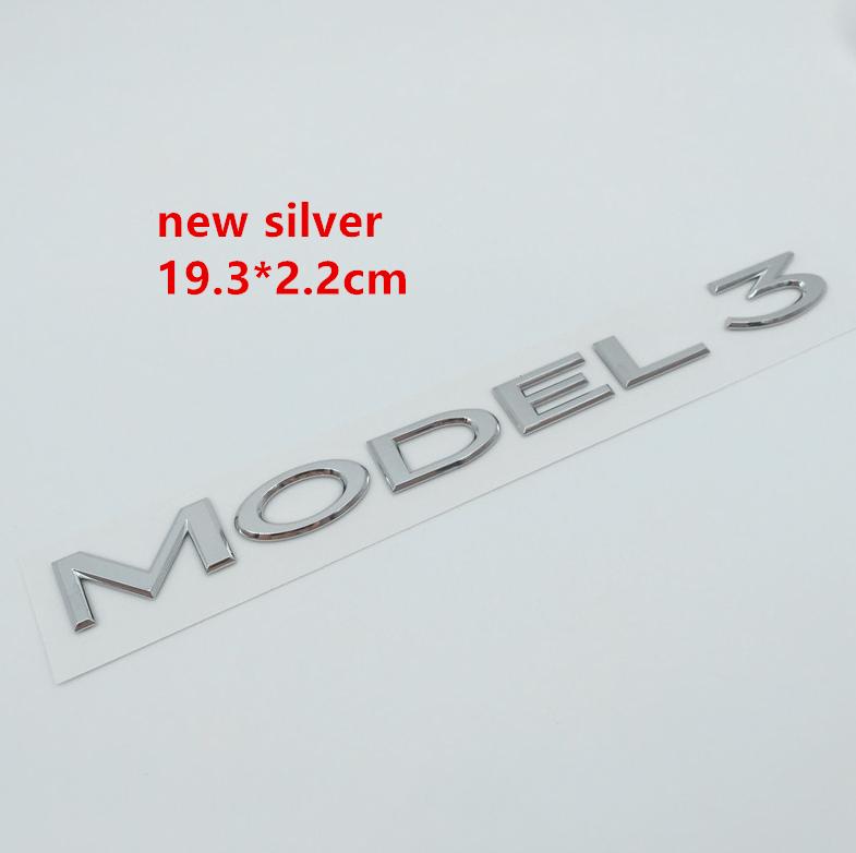 1pcs 3D ABS for Tesla Model 3 car Letter Front Hood Head Bonnet Emblem Rear Tail Trunk Sticker Badge Decal styling Accessories
