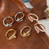 Real 925 Silver Zircon Nail Round Hoop Earrings for Women Minimalist Trendy Fine Jewelry Shiny Tool Accessories