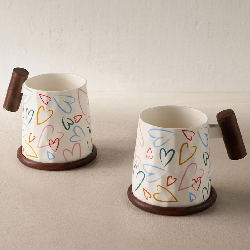 [Mug] 350ml Heart Mug + Coaster Set