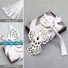 5PCS Metal Angel Silver Bookmark White Ribbon Tassel Snow Bookmark for Wedding Party Giveaway Gift