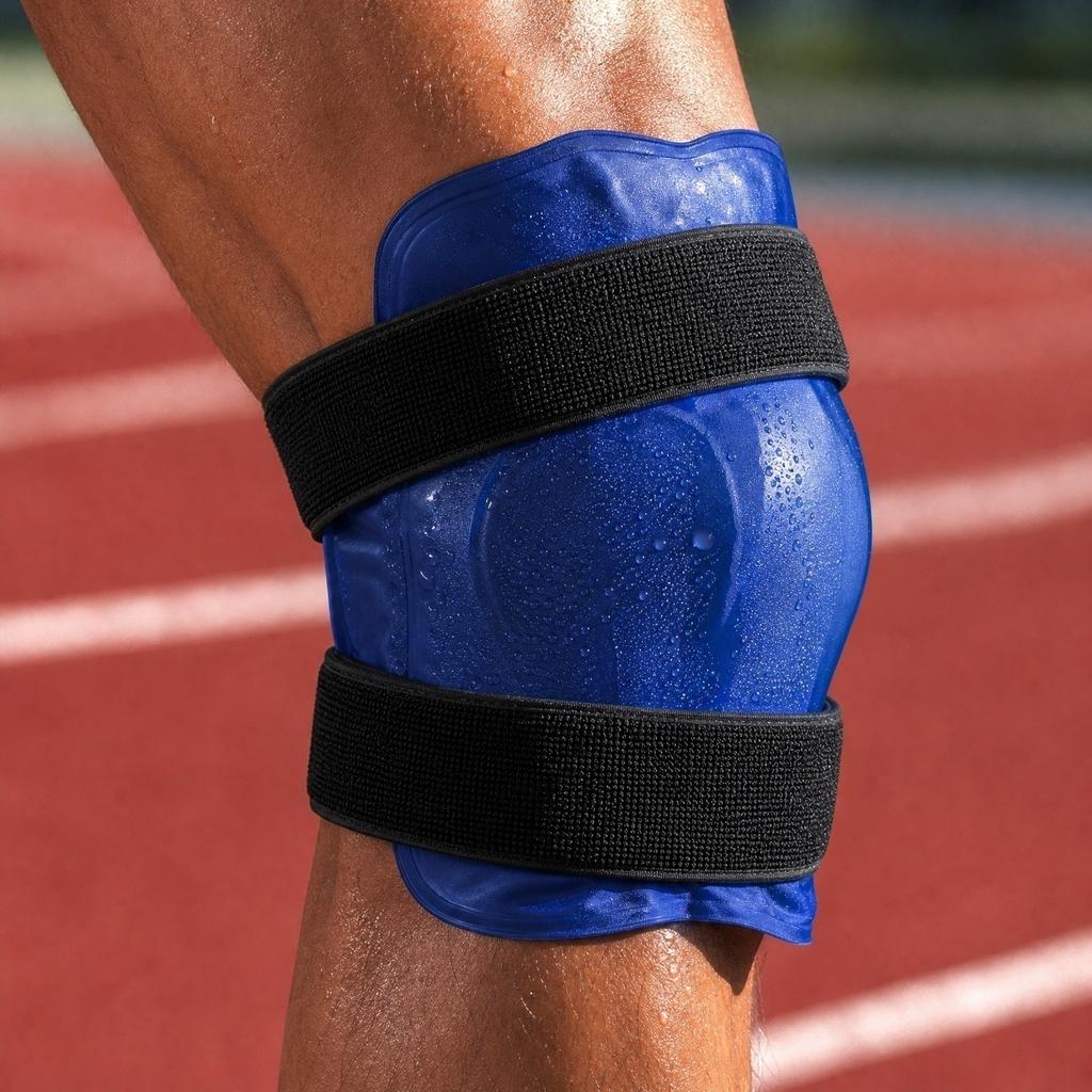 Kühlpack für das Knie, Warm- und Kaltkompresse mit verstellbaren Nylonbändern, Wiederverwendbare Kniebandage zur Gelenkrehabilitation