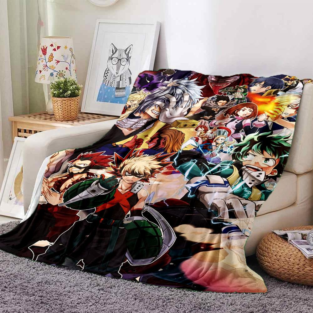 Anime Characters Celebration Flannel Blanket Super Soft Warm Cozy Blanket For Sofa Bed Office Travel Allseason Home Decor Gift