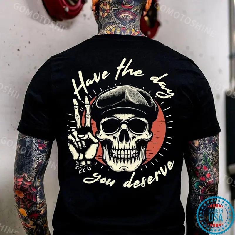 HAVE THE DAY YOU DESERVE Peaky Blinders Skeleton Print Unisex T-Shirt M