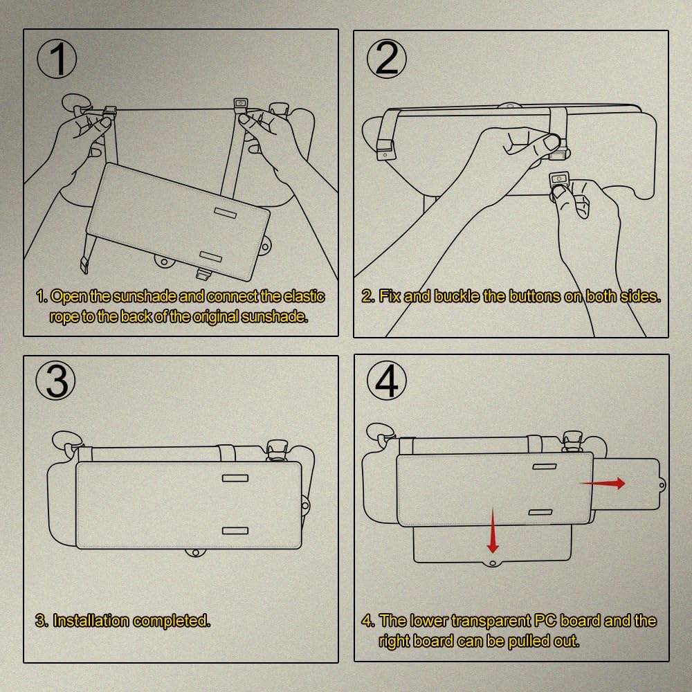 Polarized Car Sun Visor Extension With PC Lens And Side Sunshade, Anti-Glare Windshield Visor - Universal For Most Cars (Black)