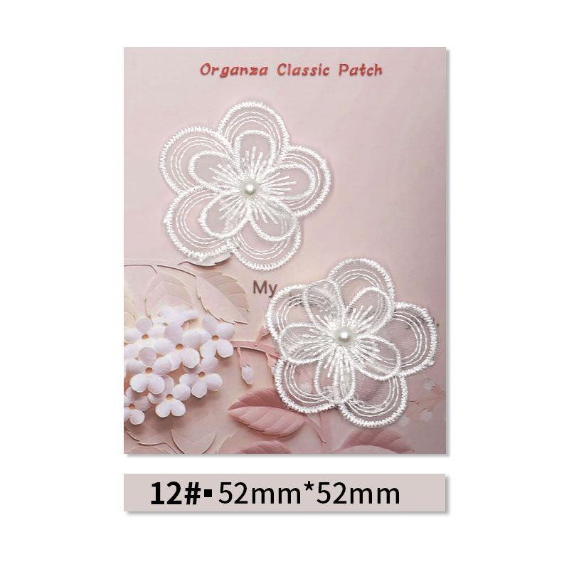 White Lace Flower Series Patch Patch Cloth Sticker Clothes Embroidery Patch Diy Hole Repair Decorative Sticker