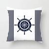 Home Decor Compass Anchor Pillow Cover Blue Mediterranean Cushion  Gift Sofa Office  Accessory Ornament 45x45cm