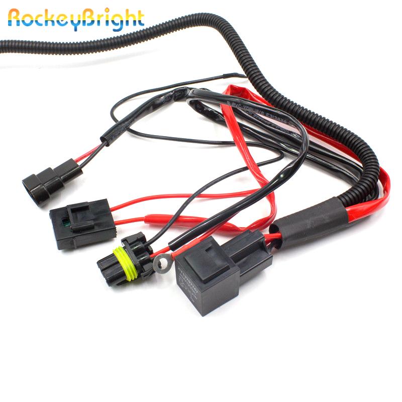 Rockeybright Hid Xenon Bulb Extension Cable Xenon Hid Kit Relay Wiring Harness H1 H3 H7 H8 H9 H11 9005 9006 Conversion Kit Relay
