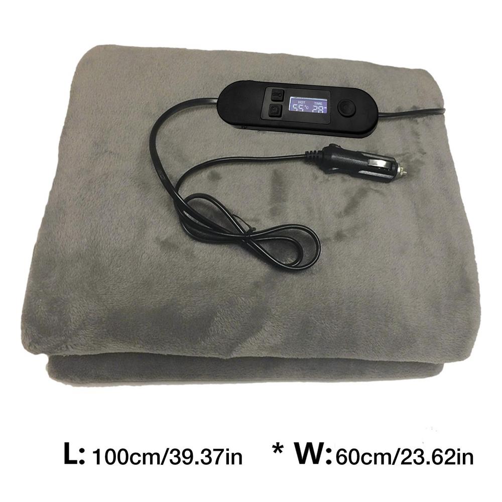 Car Heated Blanket 12V Winter Warm Smart Temperature Electric Heated Blankets Car Cigarette Lighter Plug Travel Heated Blanket