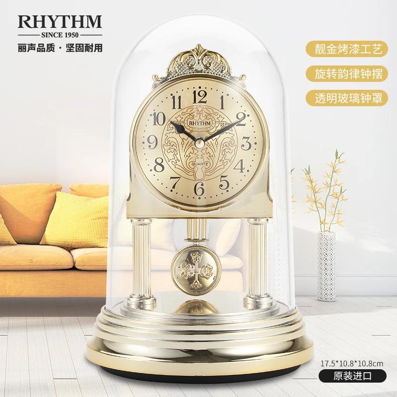 

Luxury Gold Table Clock Desktop Clock Office Desk Clock Watches Crystal Rotating Home Decoration Living Room Bedroom Ornaments