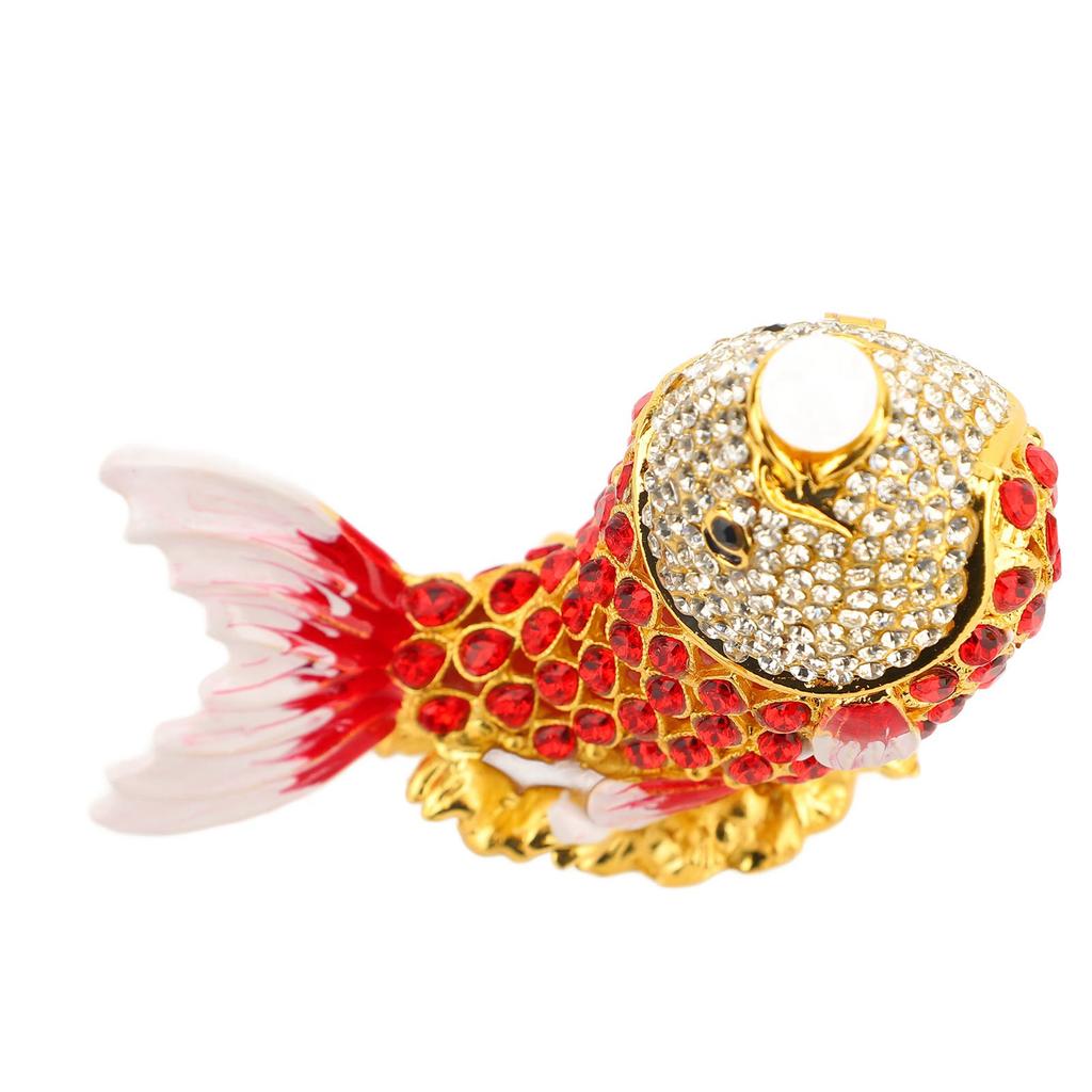 Fish Trinket Box Animal Figurine Jewelry Box Hand Painted Trinket Holder Home Decoration Ornament Jewelry Box for Rings