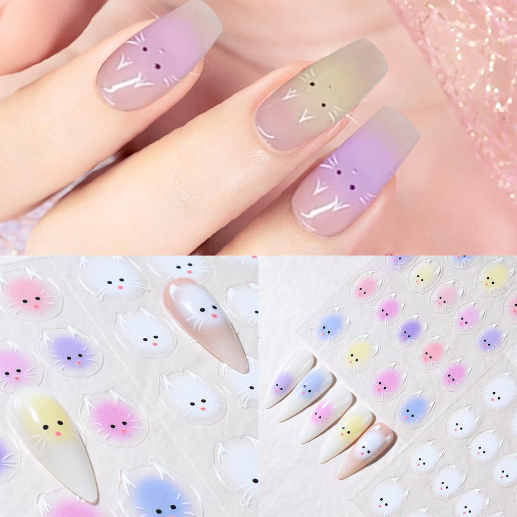 Котячі наклейки для нігтів для нейл-арту 3D котячі наклейки для нейл-арту для дизайну нігтів котячі наклейки для нігтів прикраси для нейл-арту