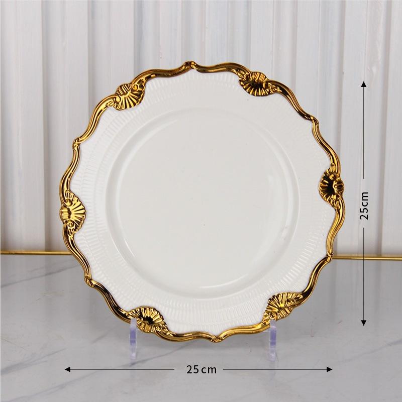 Ceramic Gold Edged Dining Plate Fish Plate Steak Plates Pasta Dish Fruit Dish Salad Bowl Soup Bowl Dessert Plates Coffee Cup Mug