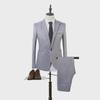 Men's Slim Fit Korean Style Casual Business Suit Set - Two-Piece