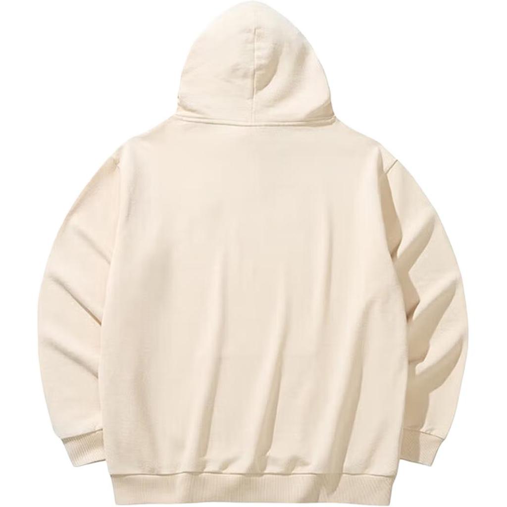Anta Kyrie Series Solid Color Hooded Pullover Long Sleeve Sweatshirt Unisex Sweatshirt Moonlight-White 172441703-5