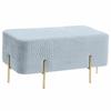DKD Home Decor-Stool DKD Home Decor Gold Metal Polyester Sky Blue Sponge (91 X 46.5 X 42cm)