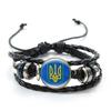 Трезубец Винтажный Рунический Узор Символ Шарм Браслет Ручной Работы Стеклянный Камень Многослойные ПУ Кожаные Браслеты Наручный Браслет Унисекс Ювелирное Изделие Подарок