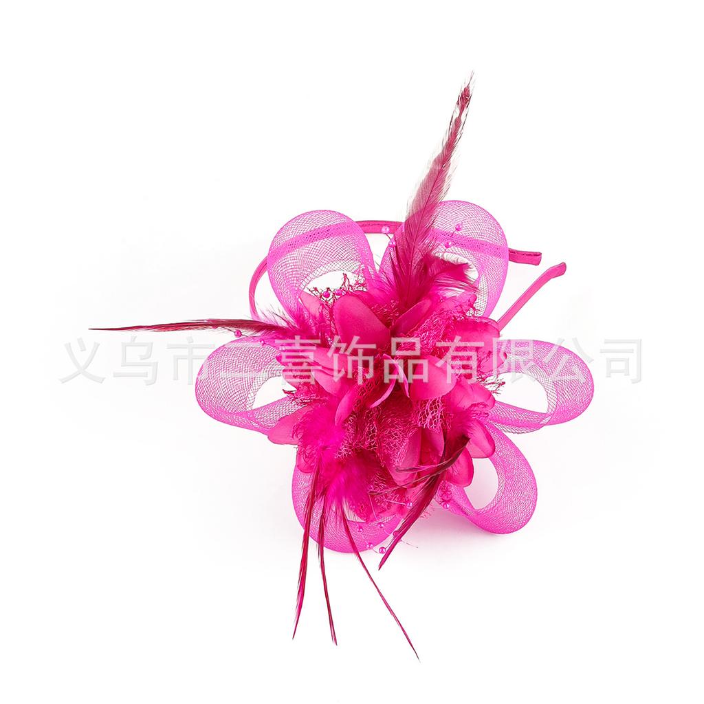 Nouvel hennin à plumes pour fête de mariage, épingle à cheveux bandeau double usage, accessoires de cheveux, chapeau haut