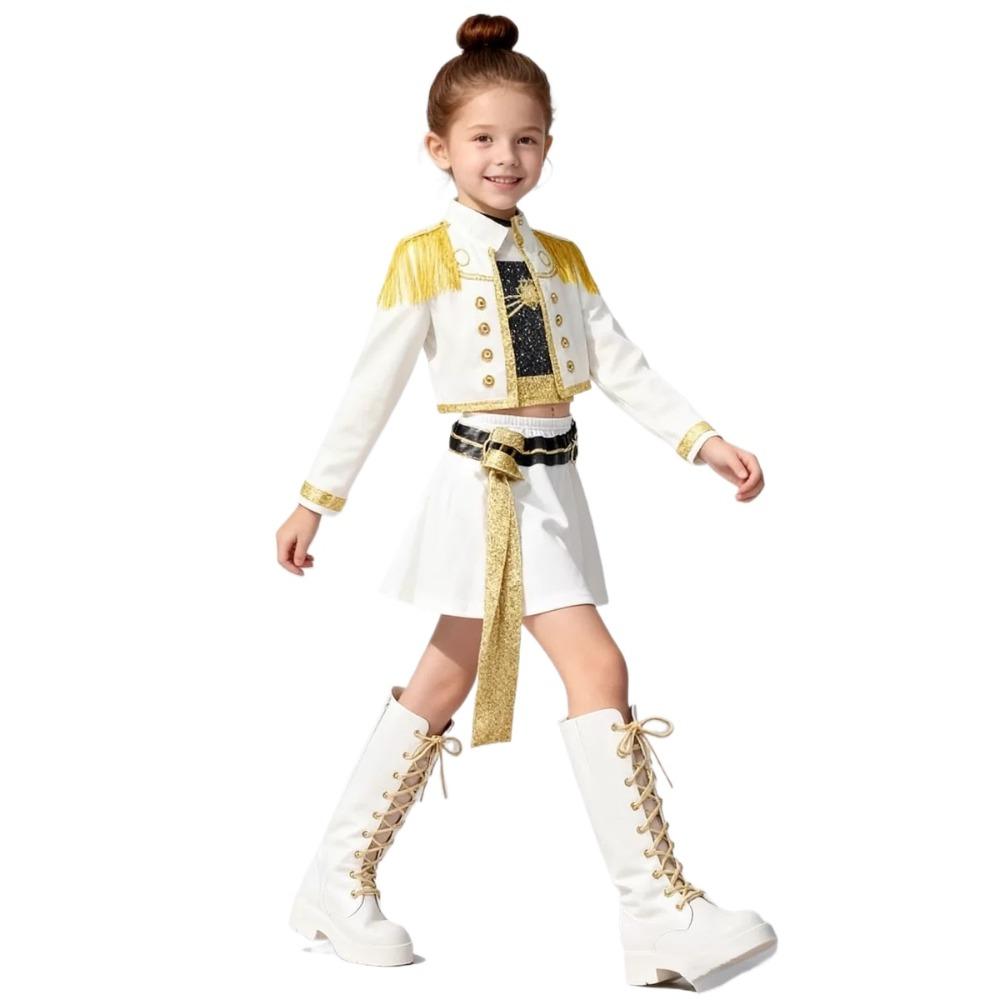 Set 3 Piese Costum Rumi Cântăreață Rochie de Dans Imprimare 3D Costum Halloween Crăciun Fete Cosplay Ținute Fancy pentru Spectacol pe Scenă