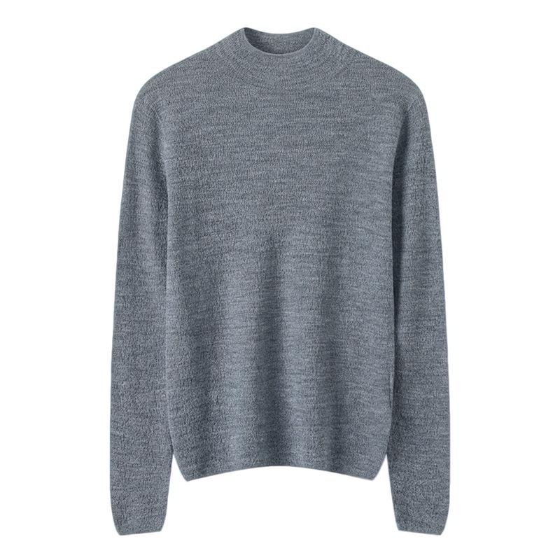 Le Kasha Women's Mock Neck Long Sleeve Wool Sweater - Bark Flower Texture
