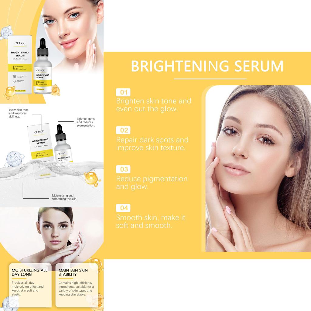 Ouhoe Brightening Serum Gentle Hydrating Moisturizing Radiance Enhancing 30ml