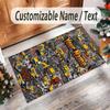 Construction Vehicles Theme Crystal Velvet Rug Personalized Custom Name Text Soft Floor Mat Home Decor