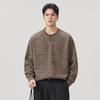 Mens Casual Plain Pullover Sweatshirt Loose Fit Round Neck Daily Wear Top
