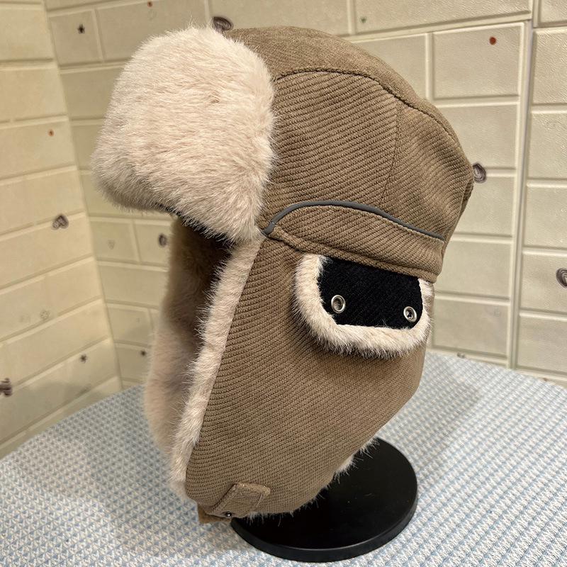 Unisex Pilot Hat with Ear Protection, Windproof Goggles, and Thick Velvet for Autumn/Winter Cycling
