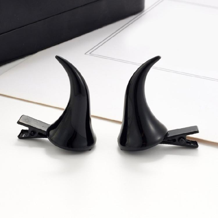 Reusable Halloween Devil Horn Hair Clip Creative Hairband Stylish Resin Hair Accessory For Themed Parties Event