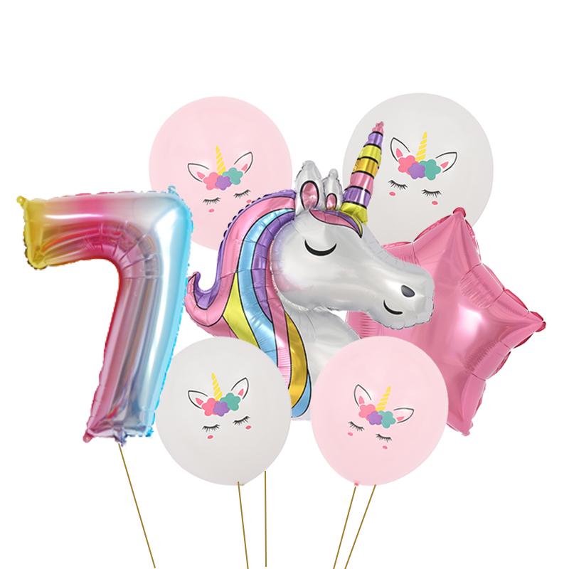 147Pcs Unicorn Birthday Balloons Arch Garland Kit Happy Birthday Banner for Girls Unicorn Birthday Party Decorations Baby Shower