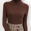 Damen Freizeit Weiche Kaschmir Elastische Pullover Rollkragen Schlank Gestrickte Pullover Für Damen Einfarbige Pullover Winter KTB