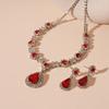Two-Piece Luxury Retro Rhinestone Teardrop Necklace & Earrings Set – French Court Style