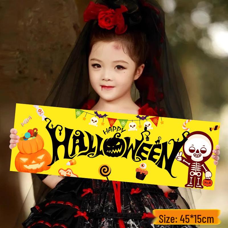 Halloween Bean Bag Toss Game Poster for Kids – Party Decoration & Banner