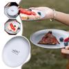 Round Travel Tableware Titanium Camping Dish Creative Camping Plate  For Backpacking Picnic