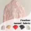Tecido de Renda Floral com Franjas de Pena 1m Tecido para Vestido de Casamento DIY Tecido Artesanal para Saia Decoração de Roupas Materiais Tecido para Costura de Vestuário