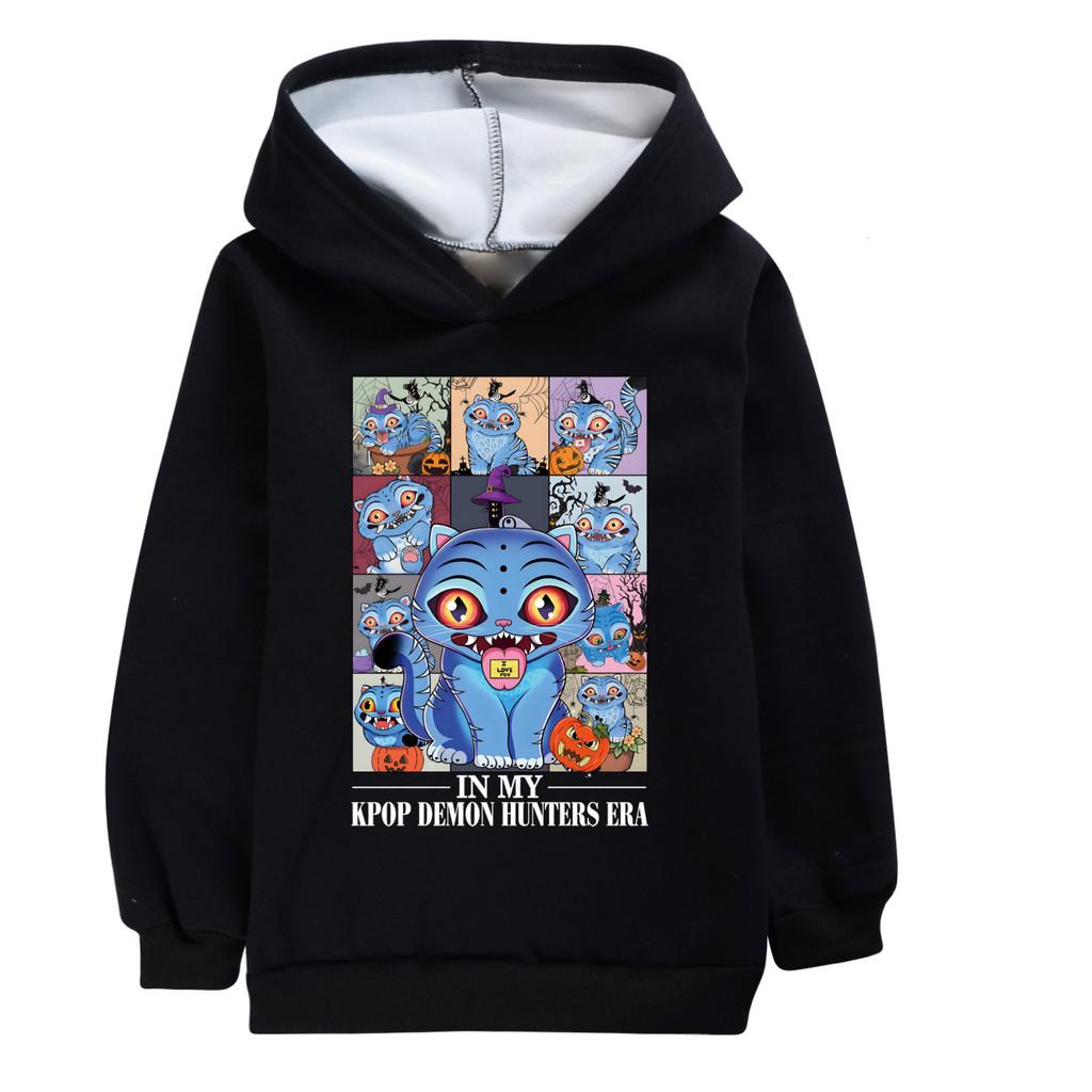 4978 Cute Derpy Kpop Rumi Zoey Mira Print Kids Girls Long Sleeves Velvet Warm Winter Hoodie