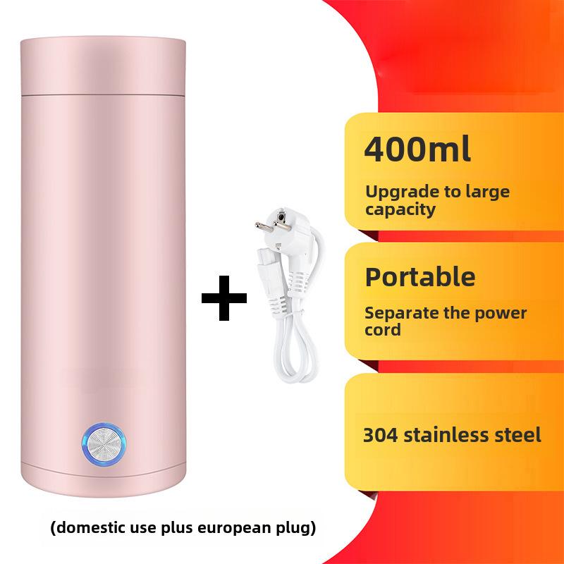 Compact Electric Travel Kettle - Portable Heated Water Cup and Insulated Health Pot