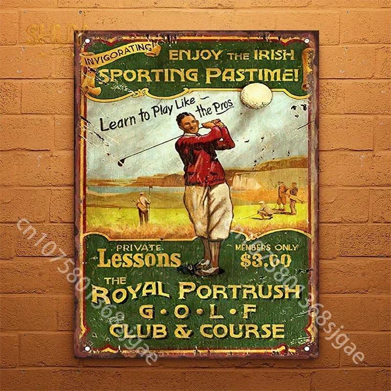 Golf Metal Sign Retro Tin Signs for Golf Course Bar Club Vintage Wall Decor Plaques Art Panting Pictures Posters Home Decoration