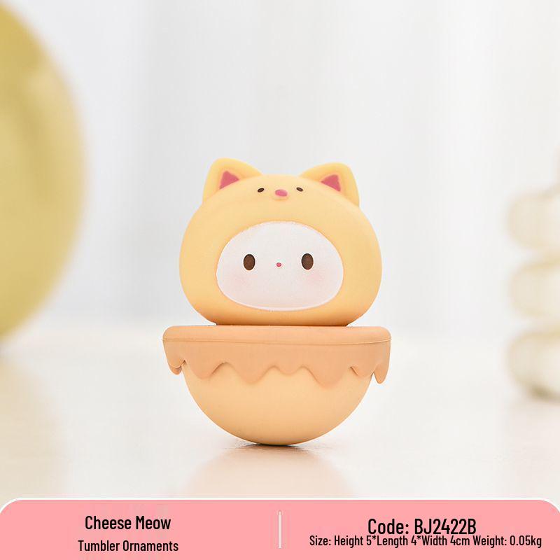 Cute Pet Tumbler Resin Figurine - Creative Desk Decoration & Lovely Gift for Girls